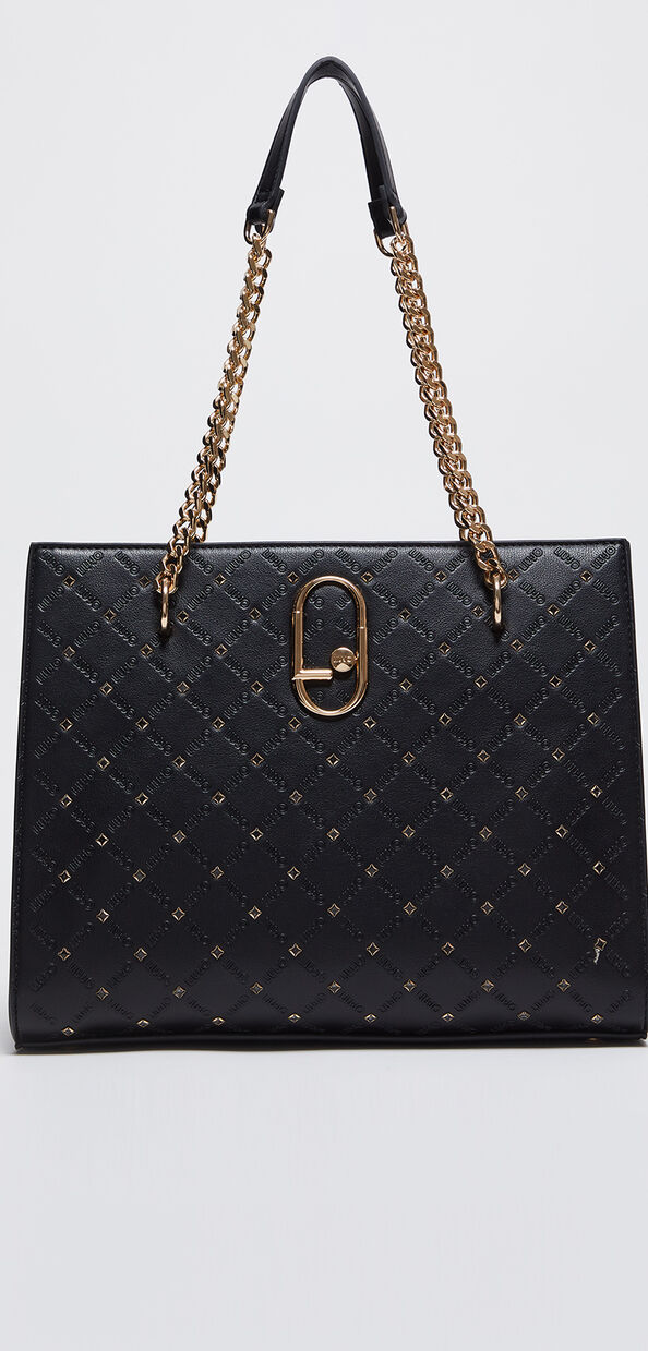 Liu Jo Borsa a spalla nera con strass